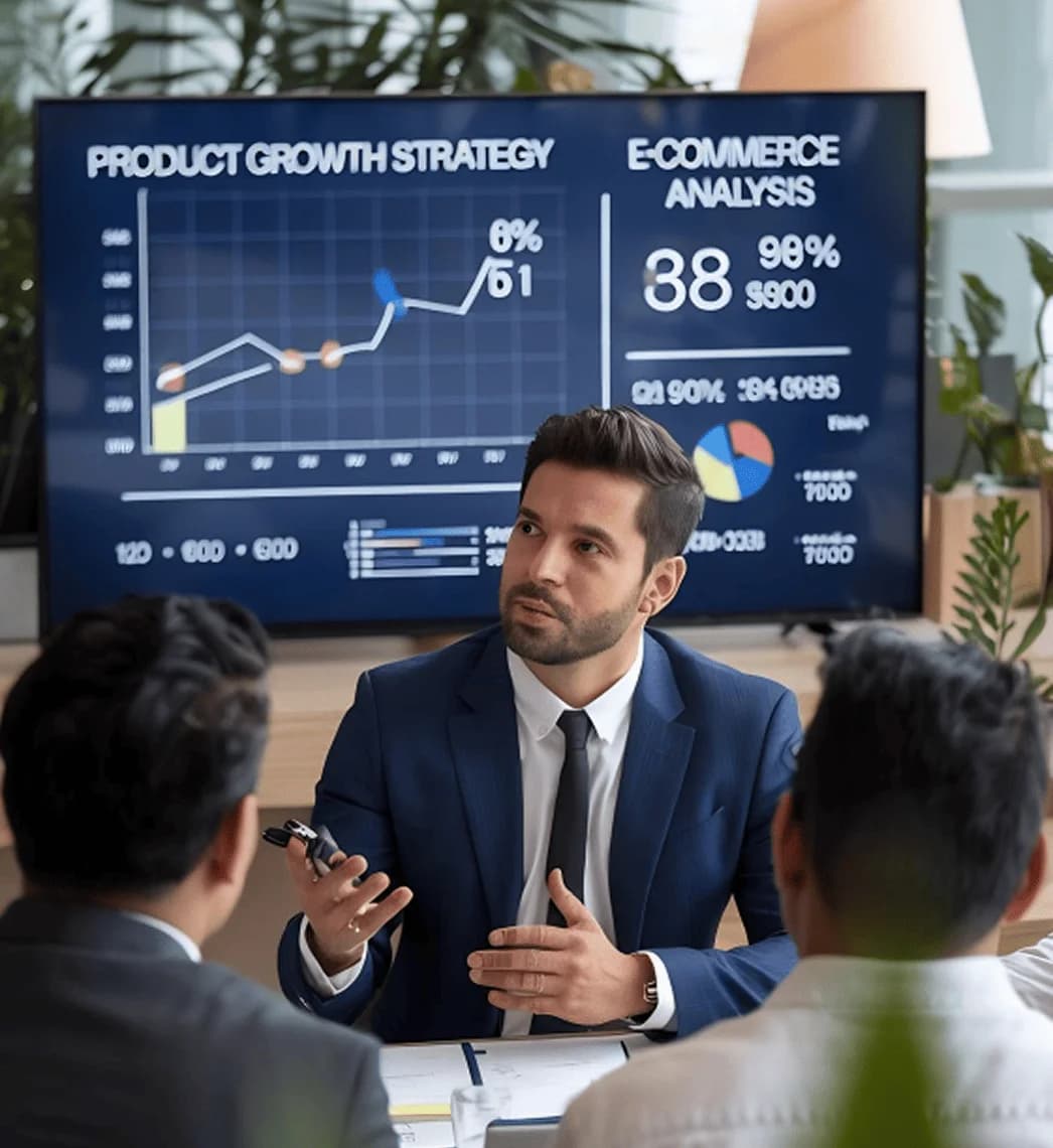 Custom CRM dashboard on laptop and mobile showing sales analytics