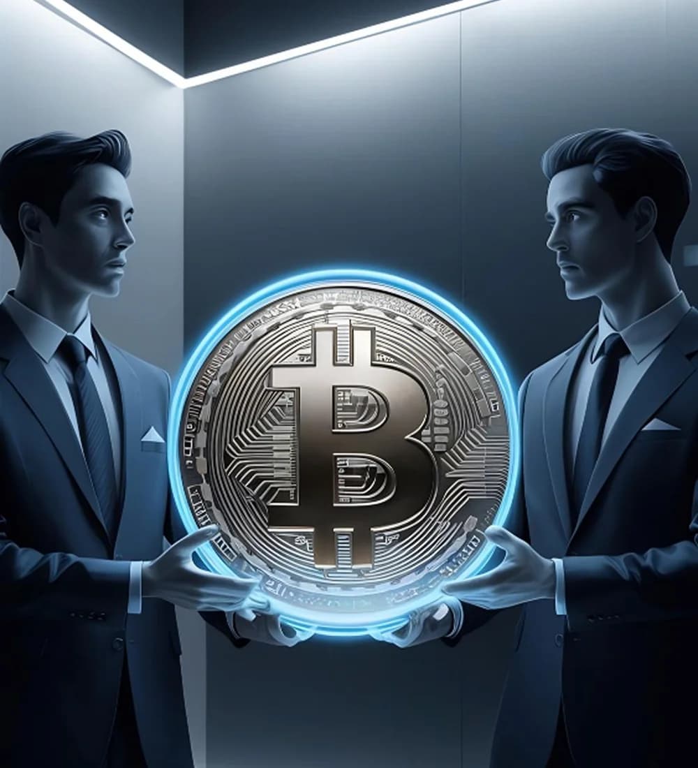 Hyperledger blockchain coin illustration
