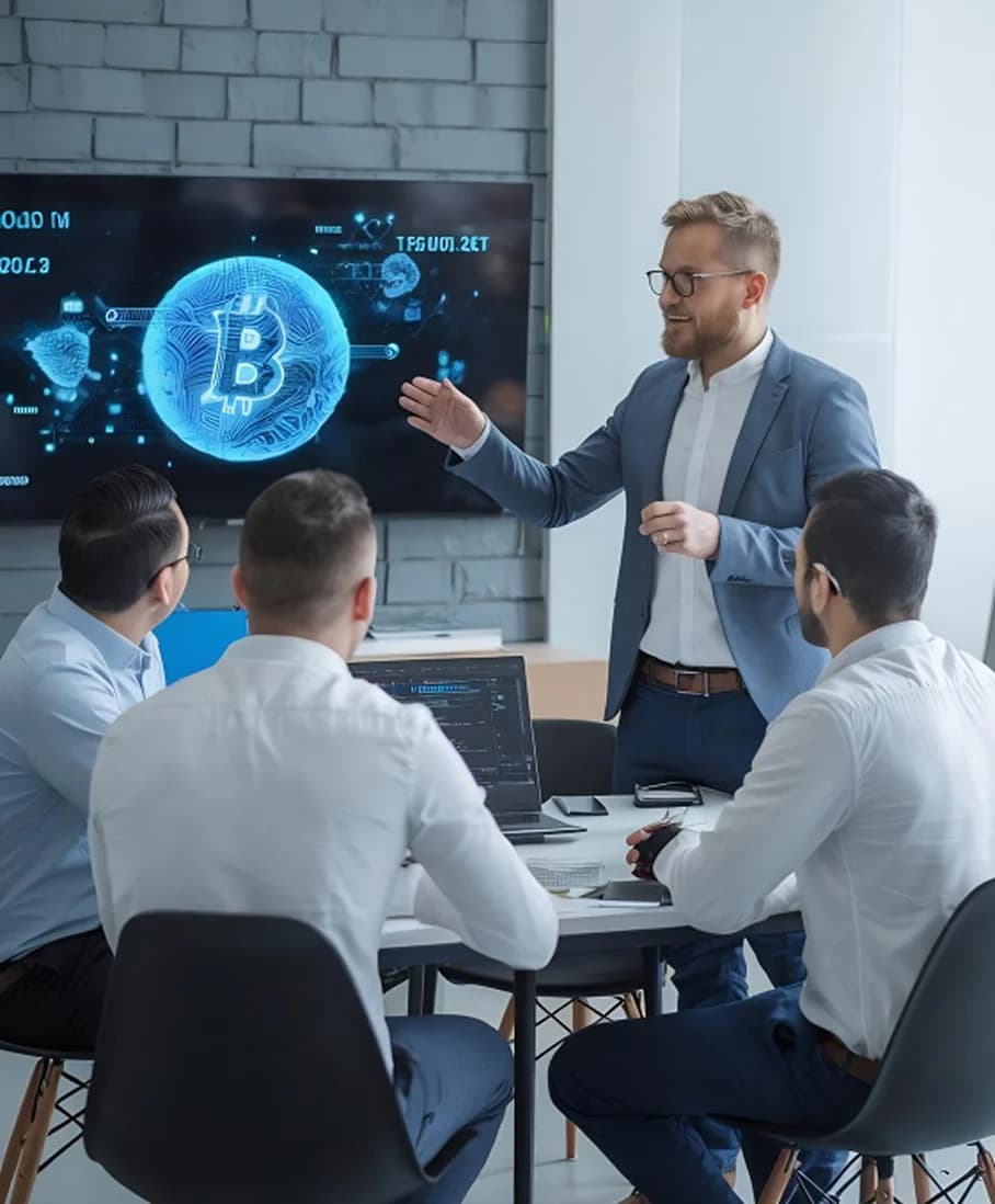 Developer working on blockchain solutions