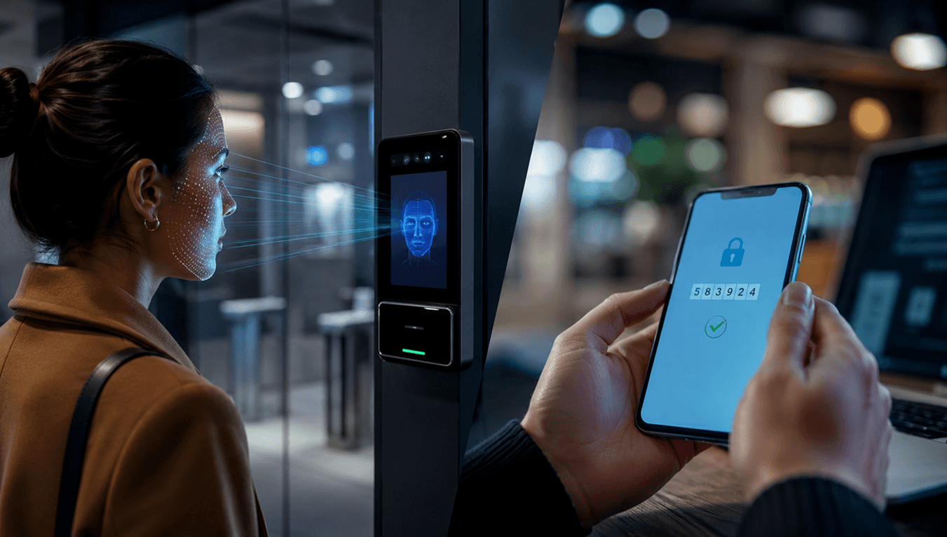 Biometric authentication and OTP comparison visualization