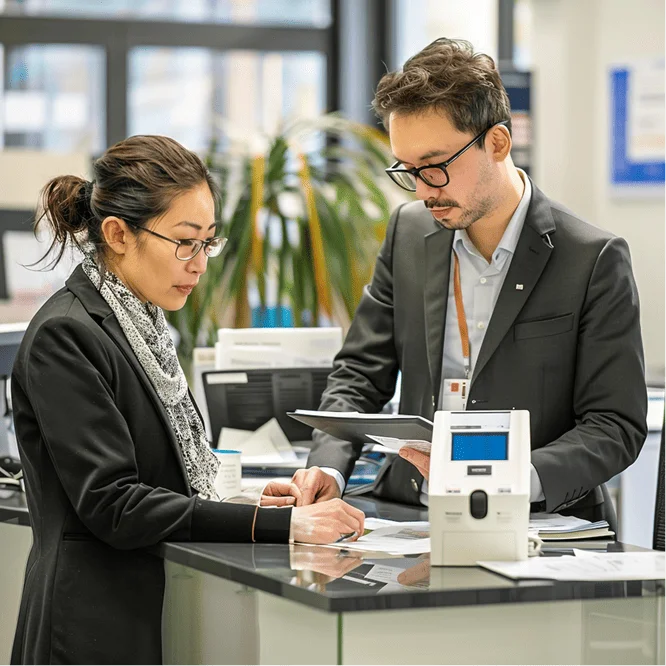 Credit risk dashboard showing buyer risk scores