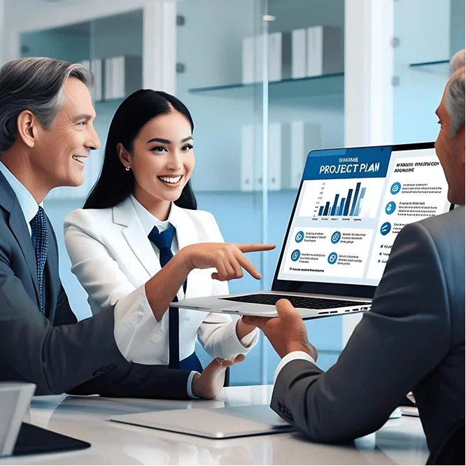 Custom CRM dashboard interface on laptop showing sales pipeline