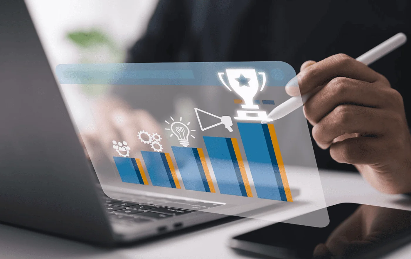 Sales team reviewing CRM performance metrics and results